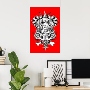 Poster cartaz de padrão de Dogue Alemão