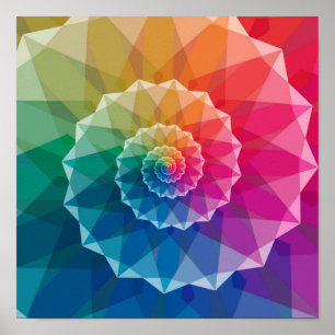 Poster Cartaz de Padrão Espiral Colorido