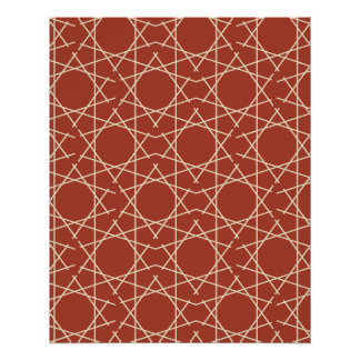 Pôster Cartaz de padrão geométrico Kilim Rust
