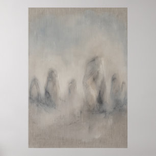 Poster Cartaz de Paisagem Abstrata Cinza Nebulosa