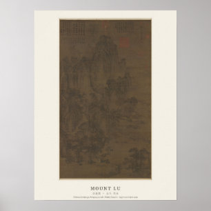Poster Cartaz de Paisagem Chinesa do Monte Lu - Jing Hao