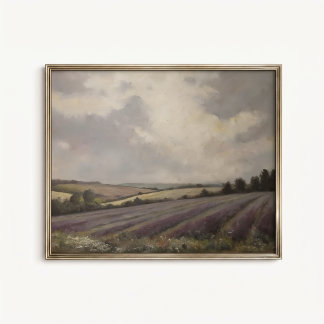 Poster Cartaz de Paisagem de Campo de Lavanda Inglesa