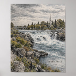 Poster Cartaz de Paisagem de Montanha com Cachoeira #112
