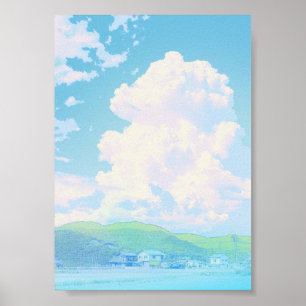 Poster Cartaz de Paisagem do Céu de Anime