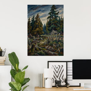 Poster Cartaz de Paisagem Florestal Montanhosa