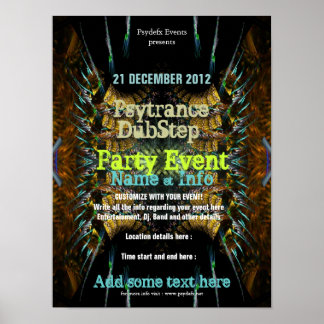 Pôster Cartaz de Panfleto da Festa Fractal Blast