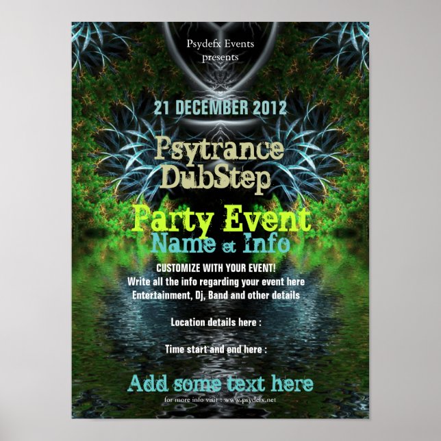 Poster Cartaz de Panfleto de Evento de Jardim Fractal (Frente)