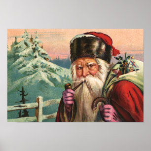 Poster Cartaz de Papai Noel Alpino