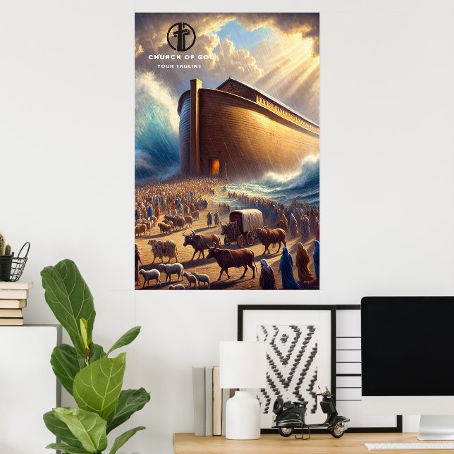 Poster Cartaz de papel pendurado da Arca de Noé (Escritório em casa)