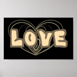 Poster Cartaz de Parede com Imagens de Amor e Coração