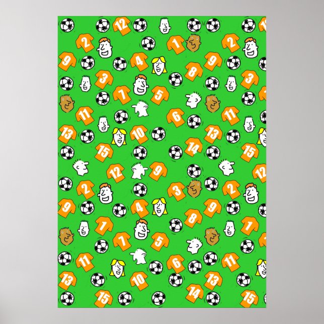 Pôster Cartaz de Parede de Futebol com Camisas Laranja Do (Frente)