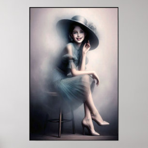 Poster Cartaz de Parede de Moda Vintage Elegante dos Anos