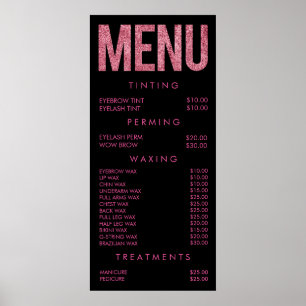 Pôster Cartaz de Parede do Menu do Salão de Brilho Leopar