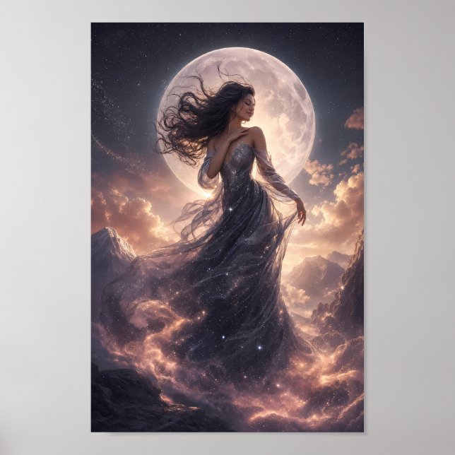 Poster Cartaz de Parede Fantasia Graça Iluminada pela Lua (Frente)