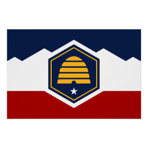 Pôster Cartaz de parede patriótico com a bandeira de Utah