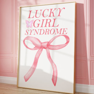 Poster Cartaz de Parede Síndrome da Garota Sortuda Rosa