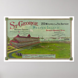 Poster Cartaz de Parque de Beisebol Vintage