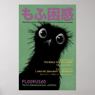 Poster Cartaz de Pássaro Engraçado Arte de Animal Retro Q