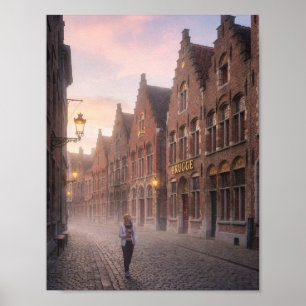 Poster Cartaz de Passeio pelo Crepúsculo Místico em Bruge
