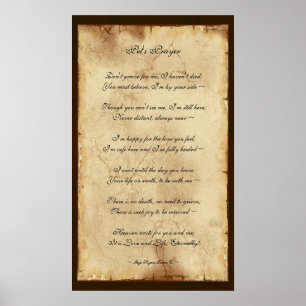 Poster Cartaz de Pergaminho com Poema Memorial "Oração do