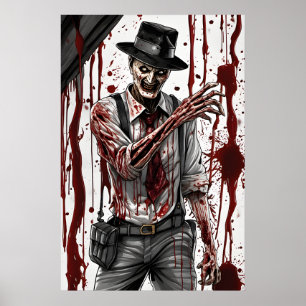 Poster Cartaz de Pesadelo de Terror Sangrento Arte de H