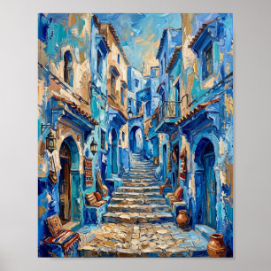 Poster Cartaz de pintura a óleo abstrata de luxo Alley Bl