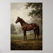 Cartaz de Pintura de Cavalo Vintage