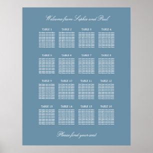 Poster Cartaz de Plano de Assento de Casamento de Mesa 16