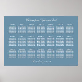 Poster Cartaz de Plano de Assento de Casamento de Mesa 21