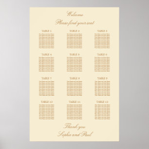 Poster Cartaz de Plano de Assento de Casamento de Mesa Cr