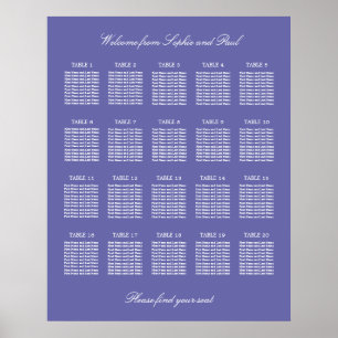 Poster Cartaz de Plano de Assento de Casamento de Mesa La
