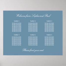 Poster Cartaz de Plano de Assento de Casamento na Mesa 6 