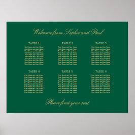 Poster Cartaz de Plano de Assentos da Mesa 6 Bege Dourado