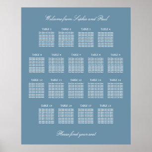 Poster Cartaz de Plano de Assentos de Casamento de Mesa 1