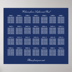 Poster Cartaz de Plano de Assentos de Casamento de Mesa A