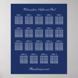 Poster Cartaz de Plano de Assentos de Casamento de Mesa A
