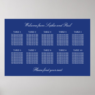 Poster Cartaz de Plano de Assentos de Casamento de Mesa A
