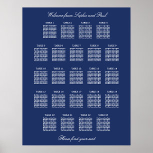 Poster Cartaz de Plano de Assentos de Casamento de Mesa A