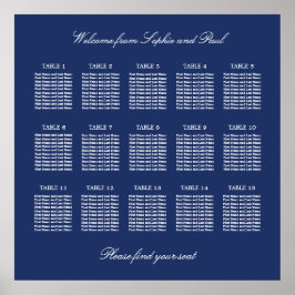 Poster Cartaz de Plano de Assentos de Casamento de Mesa A