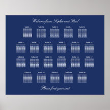 Cartaz de Plano de Assentos de Casamento em Mesa A