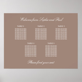 Poster Cartaz de Plano de Assentos de Casamento na Mesa T