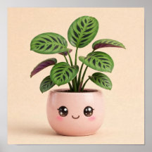 Cartaz de Planta de Oração Kawaii Planta Interna