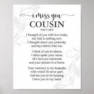 Poster Cartaz de Poema Eu Sinto Saudades do Primo