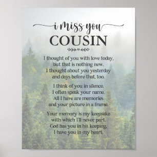 Poster Cartaz de Poema Primo Eu Sinto Sua Falta