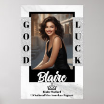 Cartaz de Porta de Desfile Mármore Brilho Glam Des