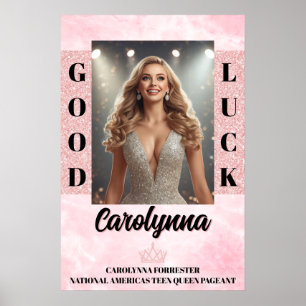 Poster Cartaz de Porta de Despedida do Concurso Pink Marb