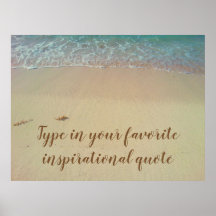Cartaz de praia com citação inspiradora personaliz