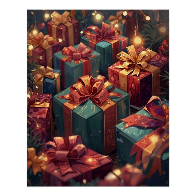Pôster Cartaz de Presentes de Natal (Frente)