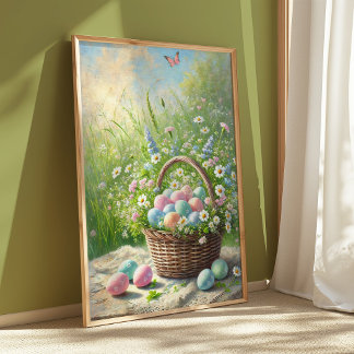 Poster Cartaz de Primavera da Cesta de Páscoa | Arte de O