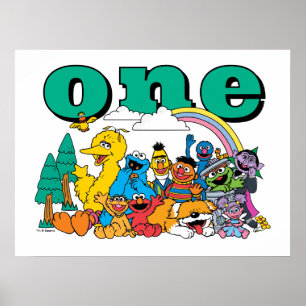 Poster Cartaz de Primeiro Aniversário dos Personagens da